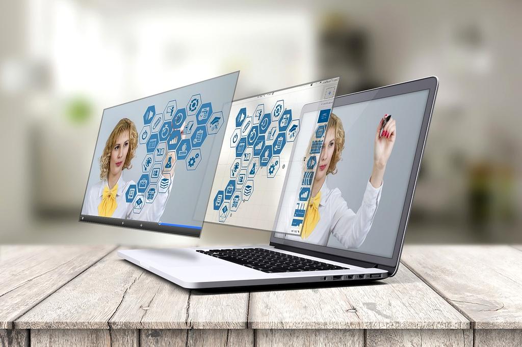 Happy customer showcasing holographic home interface technology